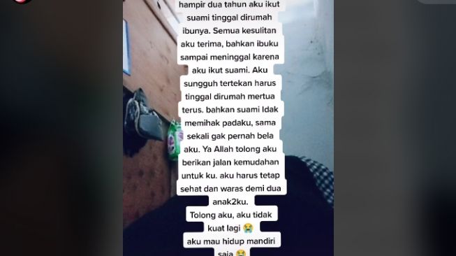 Curhat wanita tertekan tinggal bersama mertua (tiktok)