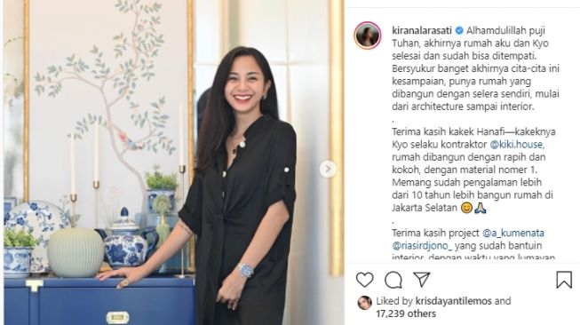 Potret rumah Kirana Larasati. [Instagram]