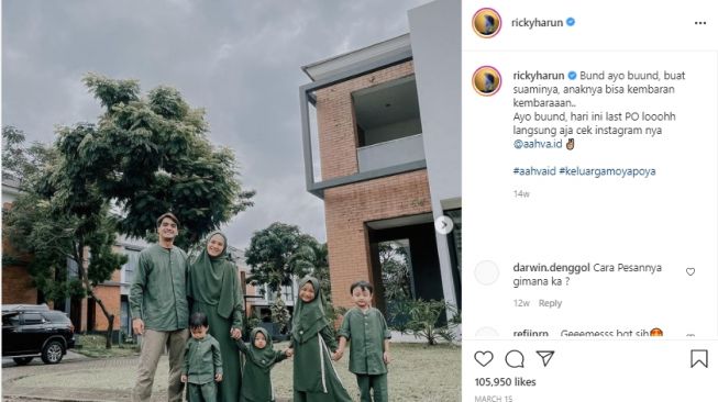 Potret Ricky Harun dan Herfiza Novianti [Instagram]