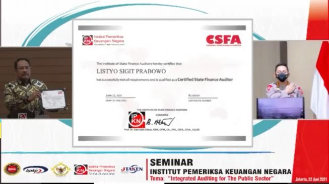 Seminar Institut Pemeriksa Keuangan Negara (IPKN), secara virtual, Jakarta, Selasa (22/6/2021) - (ist)