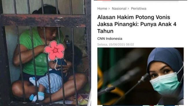 Jaksa Pinangki Divonis Rendah, Netizen Bandingkan Wanita Papua Menyusui di Sel