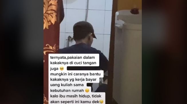 Adik laki-laki cucikan pakaian dalam kakak perempuan (tiktok)