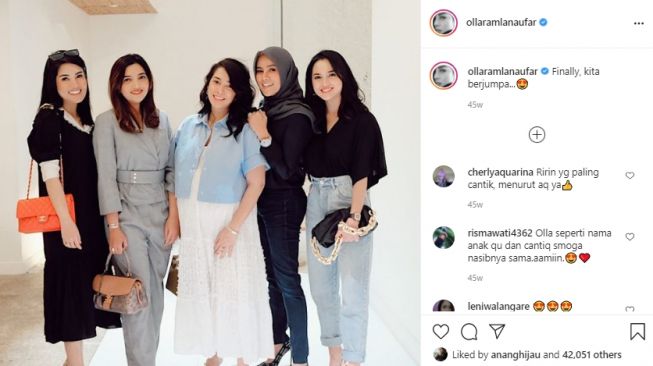 Potret keakraban Olla Ramlan dan Nindy Ayunda [Instagram]