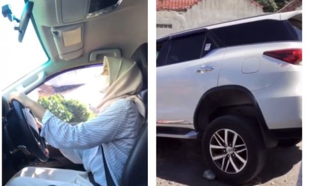 Demi konten,Toyota Fortuner jadi korban (Instagram)