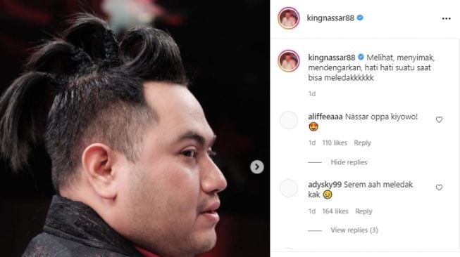 Gaya rambut Nassar. [Instagram]