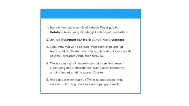 Cara membagikan tweet langsung ke Instagram Stories. [Twitter]