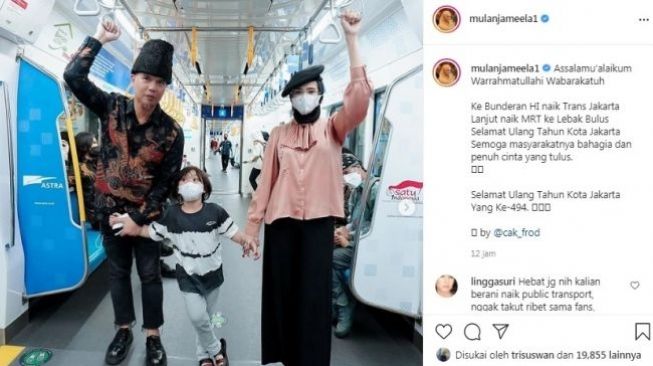 Ahmad Dhani dan istri naik MRT [Instagram]