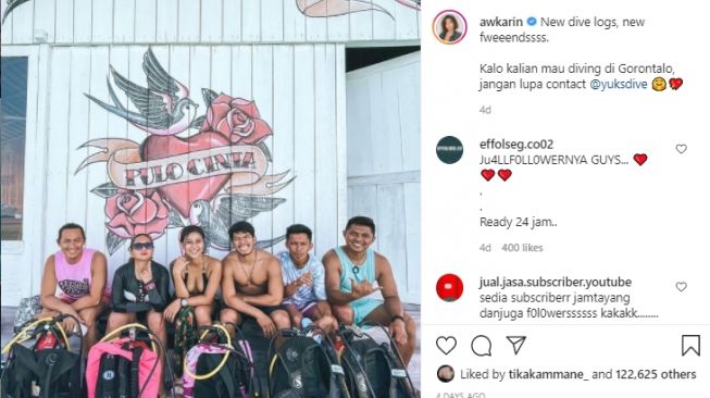 Potret mesra Awkarin dan Sadam. [Instagram/awkarin]