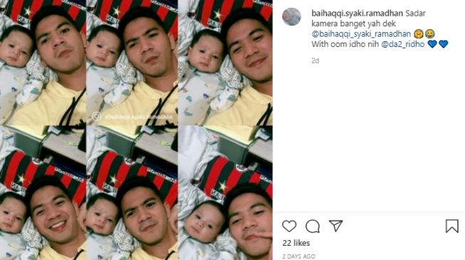 Momen Rizky DA momong Baby Syaki [Instagram]