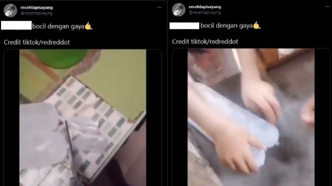 Lakukan Hal Ini ke Plastik Es Batu, Viral Aksi Penjual Bikin Tangan Bocah Ngilu