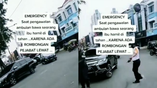 Viral Ambulans Berisi Ibu Hamil Terhadang Rombongan Mobil Mewah Diduga Pejabat, Duh!