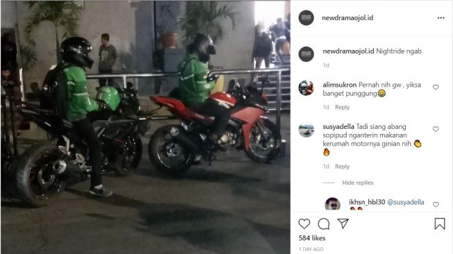 Ojol menunggangi motor sport ini jadi sorotan warganet (Instagram)