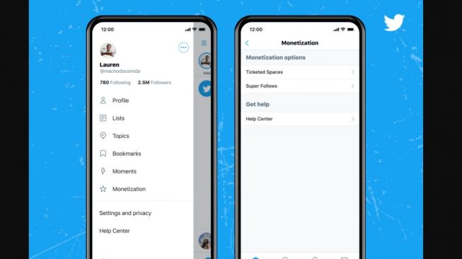 Fitur baru Twitter Super Follows dan Ticketed Spaces. [Twitter]