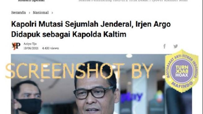 CEK FAKTA: Benarkah Kapolri Memutasi Jendral-Jendral?