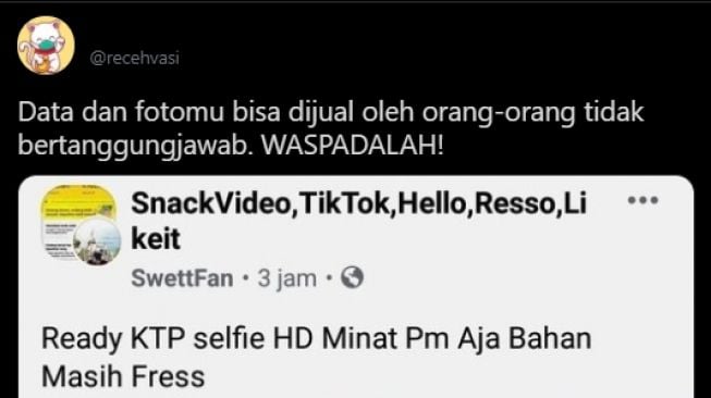 Mabes Polri Usut Dugaan Praktik Jual-Beli Data Foto Selfie Pegang KTP di Twitter