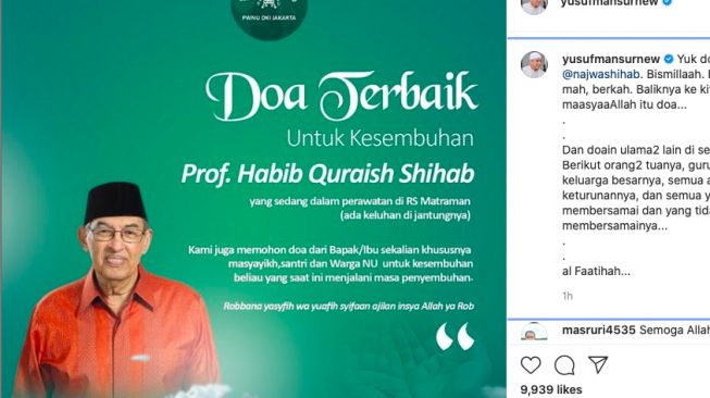 Doa bagi Prof Habib Quraish Shihab [Instagram]