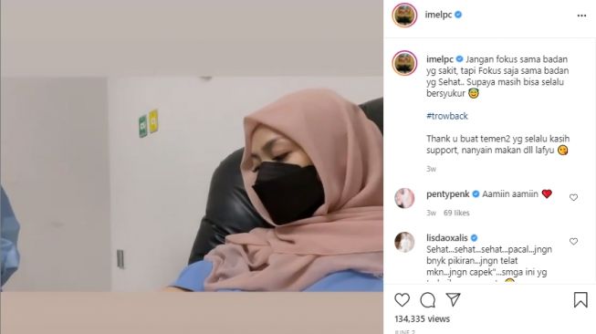 Potret Imel Putri Cahyani melawan kanker [Instagram/imelpc]