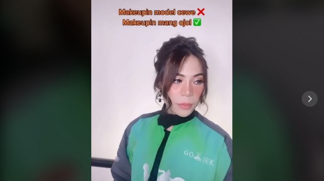 MUA sulap wajah abang ojol jadi cantik jelita (tiktok)