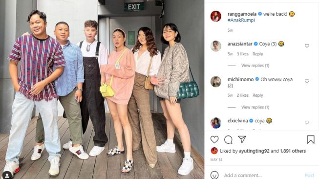 Potret terbaru Rangga Moela berambut keriting [Instagram]