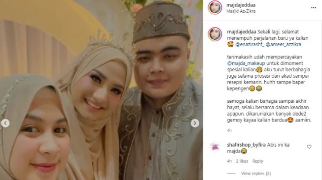 Resepsi pernikahan Ameer Azzikra dan Nadzira Shafa