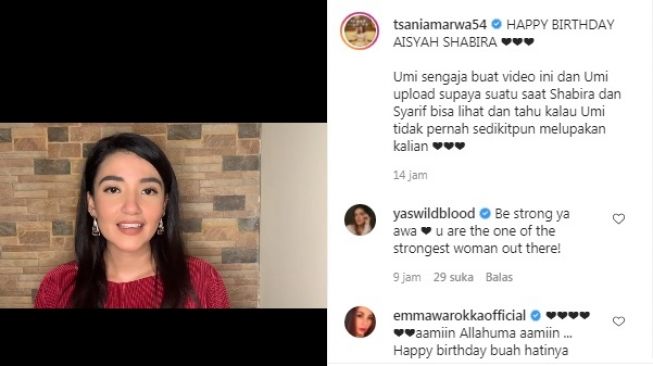 Unggahan Tsania Marwa [Instagram/@tsaniamarwa54]