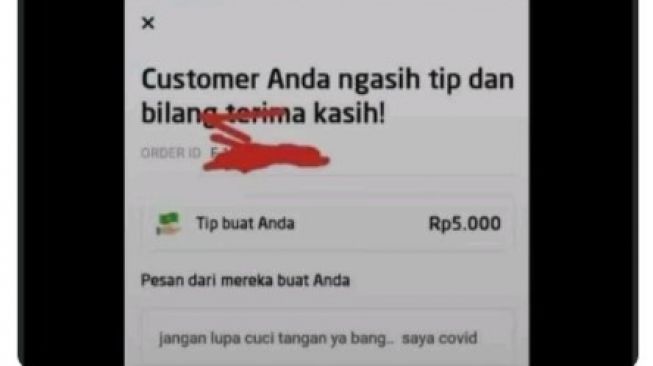 Panik Gak! Ojol Dapat Uang Tip Rp 5 Ribu, Ternyata Angkut Penumpang Covid-19