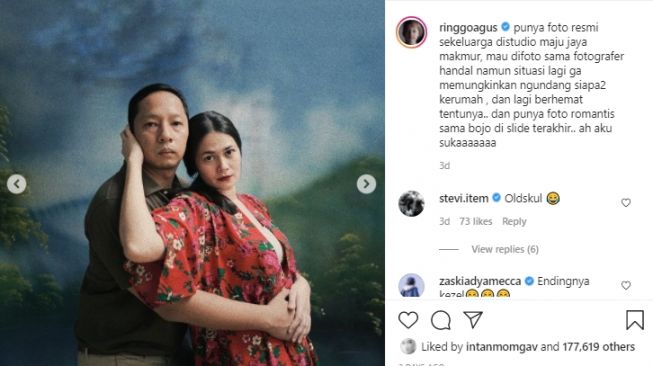 Pemotretan Ringgo Agus Sekeluarga Bertema Jadul [Instagram]