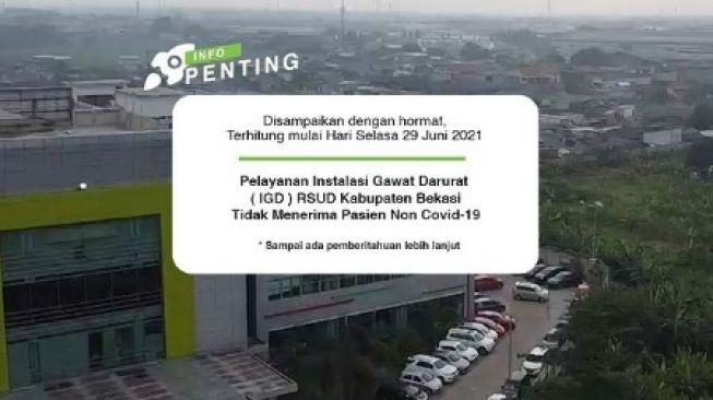 RSUD Kabupaten Bekasi Berhenti Terima Pasien Non COVID-19, Kamar dan BOR Penuh!