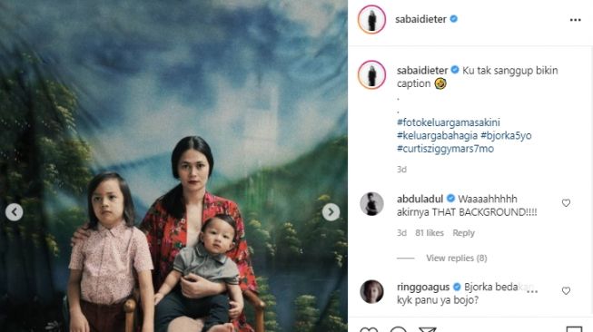 Pemotretan Ringgo Agus Sekeluarga Bertema Jadul [Instagram]