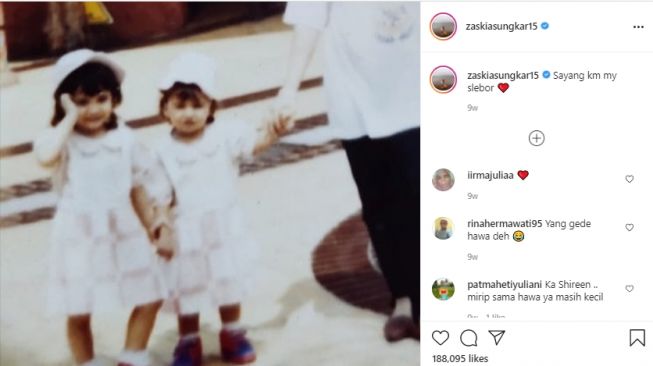 Potret masa  kecil Zaskia Sungkar. [Instagram]