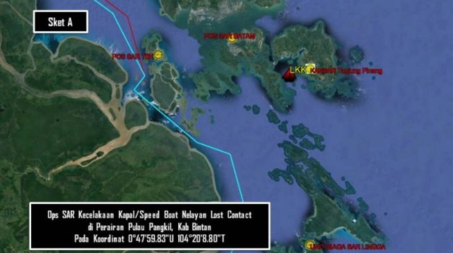 Nelayan Hilang Saat Memancing, Tim SAR Lakukan Pencarian di Perairan Bintan