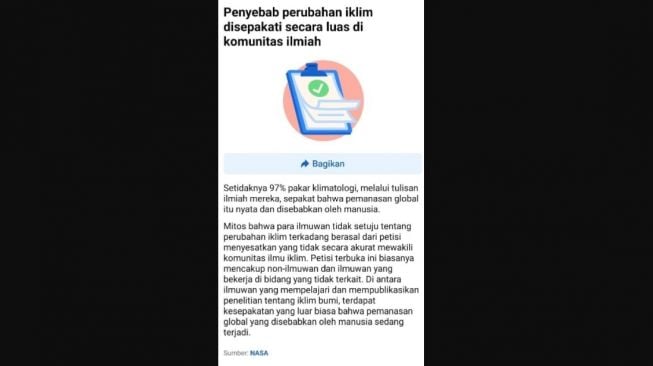 Pusat Informasi Ilmu Iklim Facebook. [Facebook Indonesia]