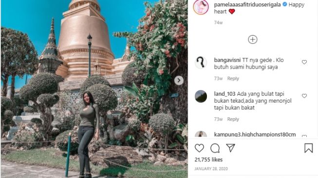 Potret Pamela Safitri pakai busana tertutup. [Instagram]