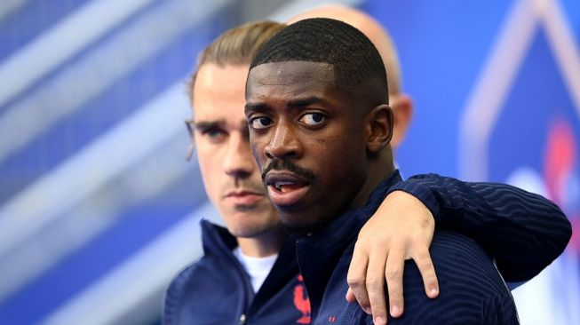 Penyerang sayap Timnas Prancis, Ousmane Dembele. [FRANCK FIFE / AFP]