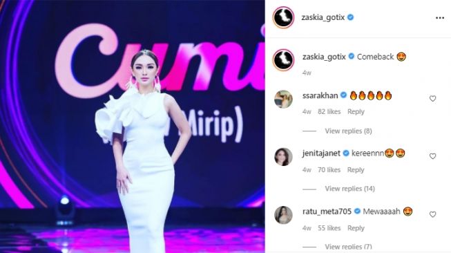 Potret terkini Zaskia Gotik kembali langsing. [Instagram]