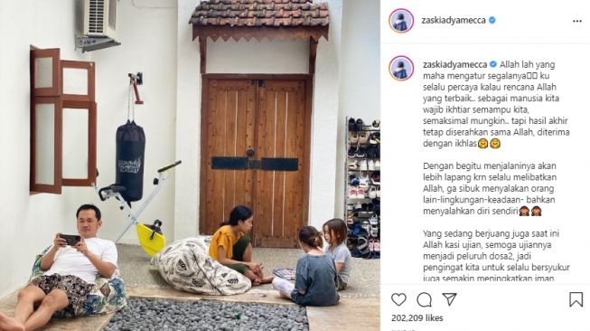 Potret rumah Zaskia Adya Mecca di Jogja. [Instagram]