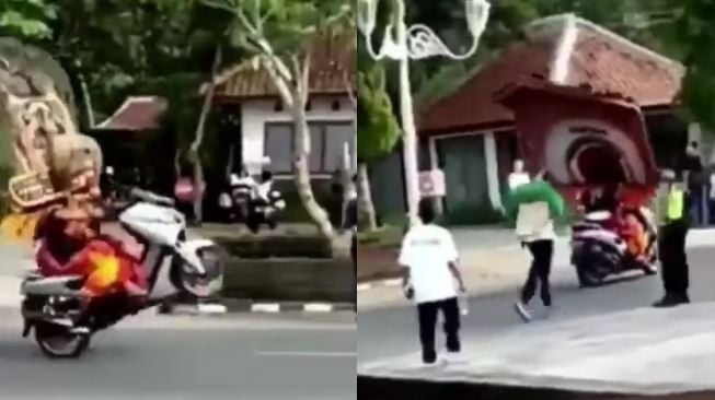 Viral Atraksi Reog sambil Naik Yamaha Nmax, Warganet: Giginya Kuat Banget!