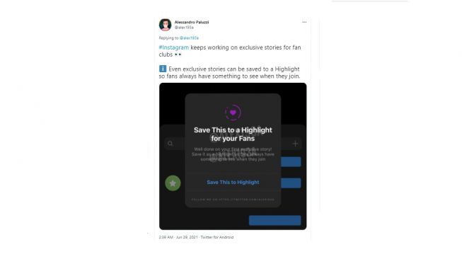 Bocoran fitur baru Instagram Stories. [Twitter]