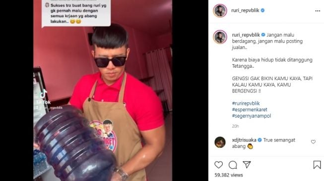 Momen Ruri Repvblik bangun kedai minuman [Instagram/ruri_repvblik]