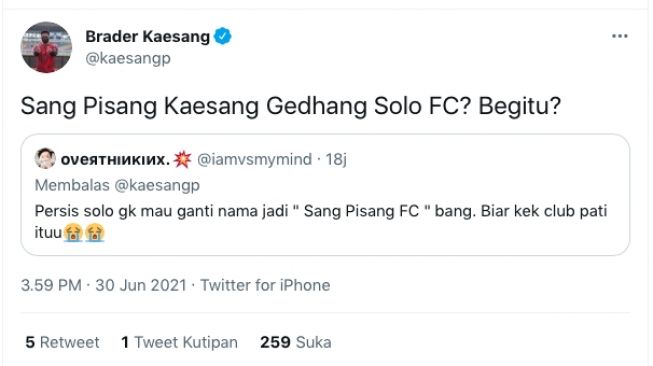 Cuitan Kaesang Pangarep. [Twitter]