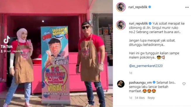 Momen Ruri Repvblik bangun kedai minuman [Instagram/ruri_repvblik]