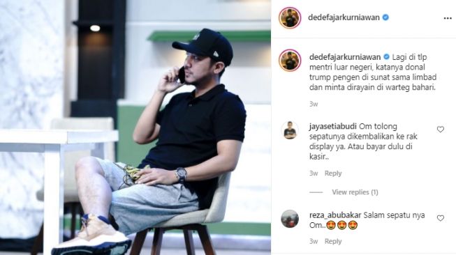 Potret Dede Fajar adik Denny Cagur. [Instagram]