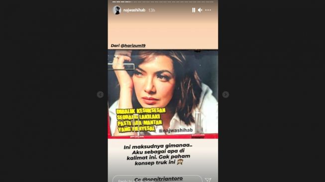 Potret Najwa Shihab di bak truk. [Instagram/najwashihab]