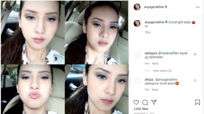 Transformasi gaya make up Anya Geraldine. [Instagram/Anya Geraldine]