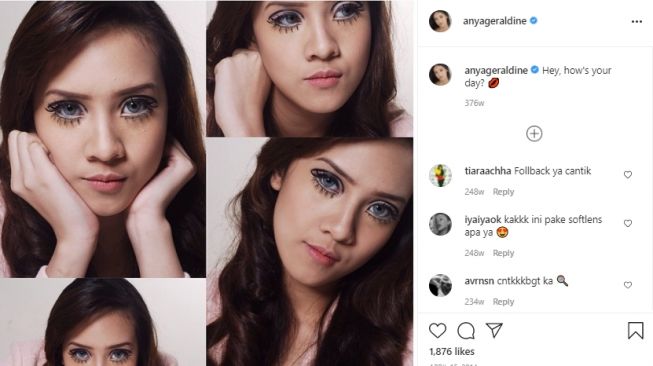 Transformasi gaya make up Anya Geraldine. [Instagram/Anya Geraldine]