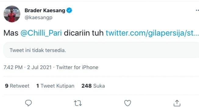 Cuitan Kaesang Pangarep. [Twitter]