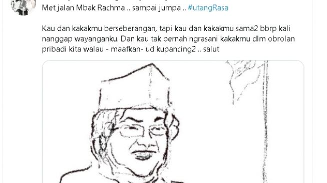 Sudjiwo Tedjo kenang Rachmawati Soekarnoputri (twitter)