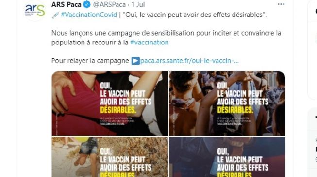 Kampanye Vaksinasi di Prancis/ https://twitter.com/ARSPaca