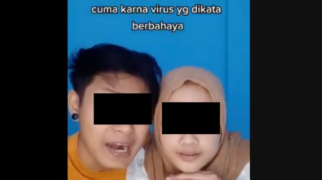 Viral pasangan remehkan covid-19. (Tiktok)