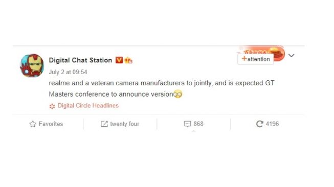 Bocoran Realme GT Master Edition. [Weibo]
